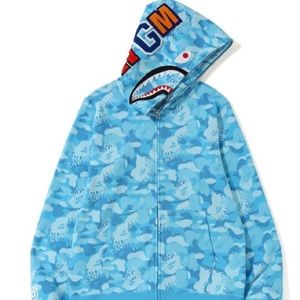 Blue flame bape hoodie